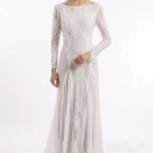 import placeholder for elegant lace bridal dress long sleeves b 160220142