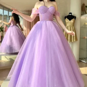 import placeholder for lavender tulle long a line prom dress of 160218726