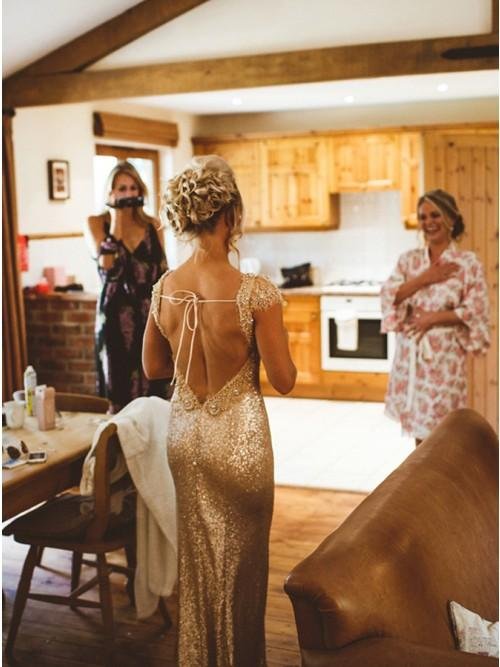 sheath round neck backless rose gold sequin long bridesmaid dress dmr29 sheath round neck backless rose gold sequin long bridesmaid dress dmr29