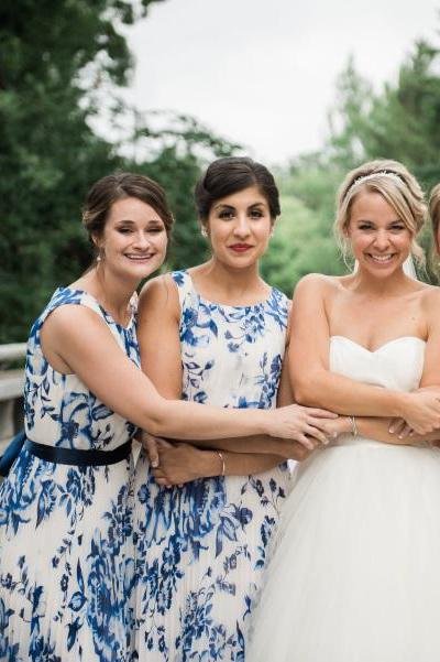 scoop ink blue print bridesmaid dress with belt dmm93 scoop ink blue print bridesmaid dress with belt dmm93