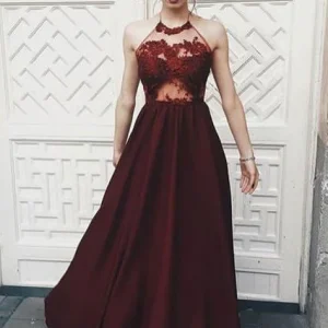 import placeholder for sexy halter dark burgundy long sleeveles 160220401