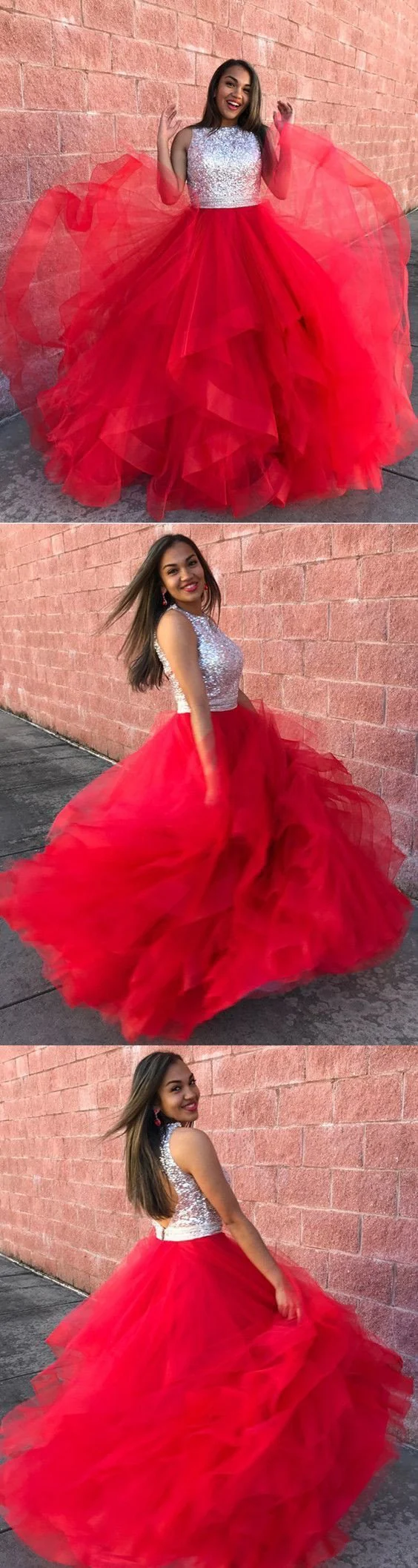 charming red ball gowns organza ruffle sequin top prom dresses dmf68 charming red ball gowns organza ruffle sequin top prom dresses dmf68