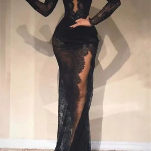 Evening Dresses import placeholder for black sheath long sleeves mermaid prom d 160218610