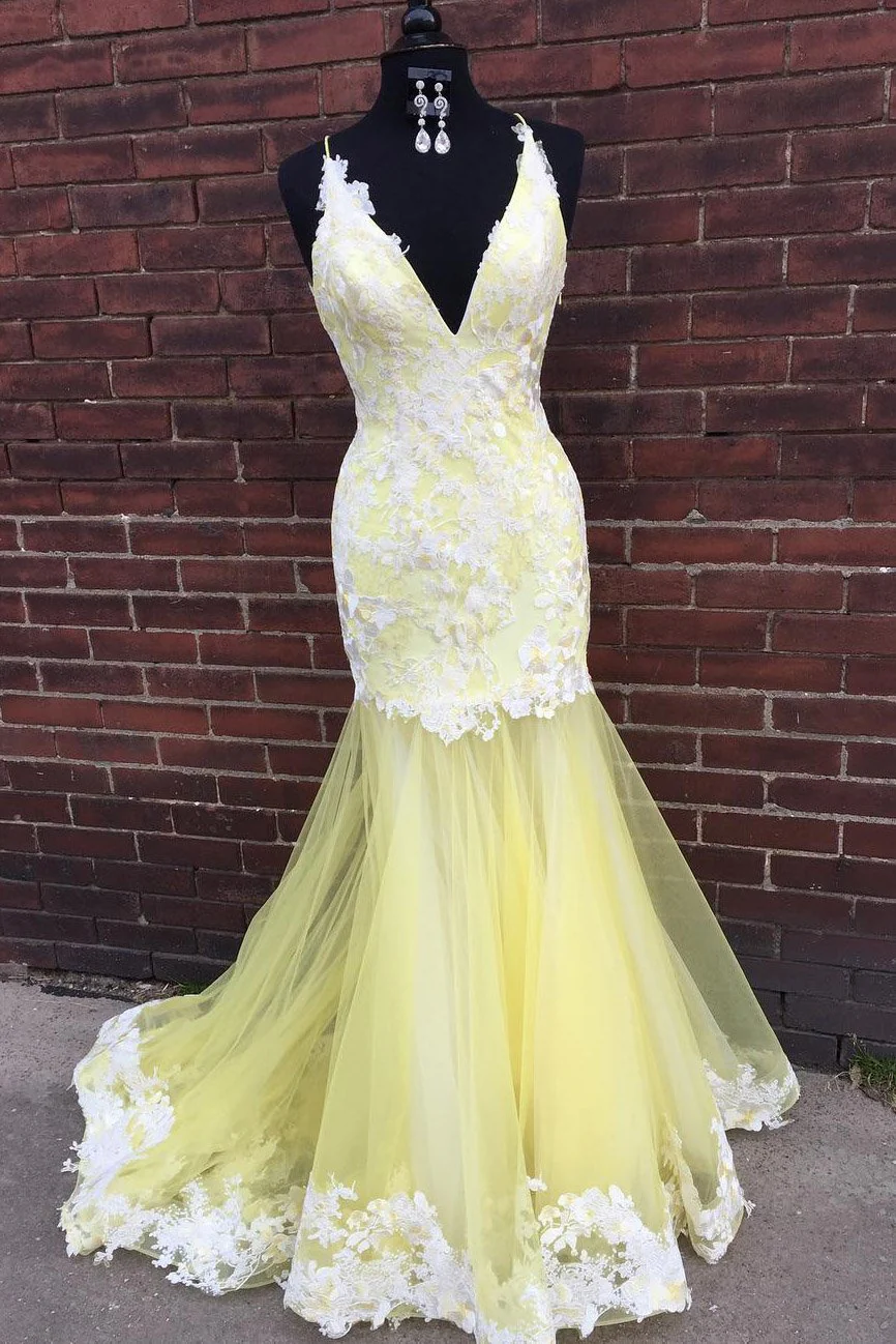 mermaid v neck tulle long prom dress with lace appliques dmk81 mermaid v neck tulle long prom dress with lace appliques dmk81