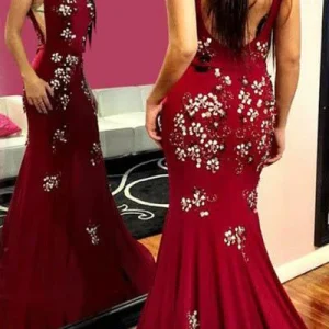 import placeholder for elegant burgundy mermaid backless prom d 160218631
