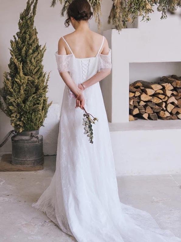 spaghetti straps lace a line boho beach wedding dress simple bridal gown dmh82 spaghetti straps lace a line boho beach wedding dress simple bridal gown dmh82