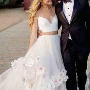 Wedding Dresses import placeholder for spaghetti straps off white two piece wed 160219849