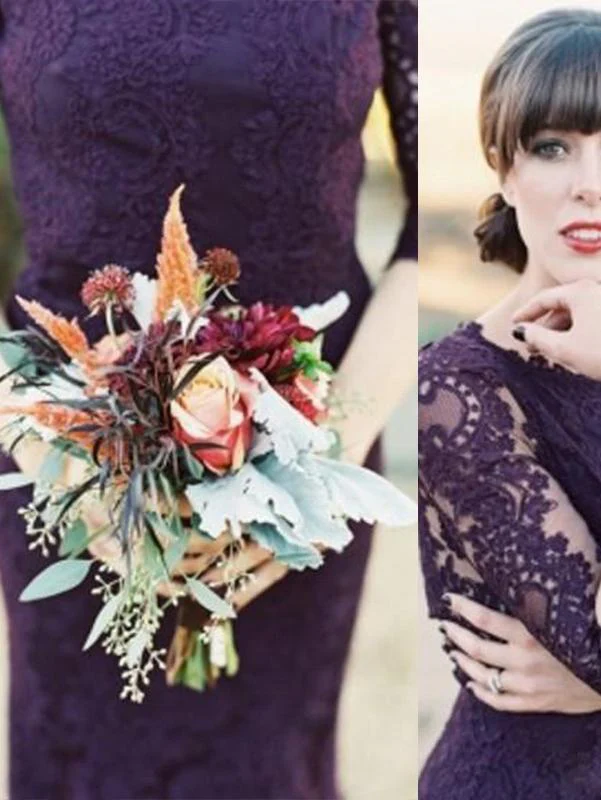 gorgeous half sleeves mermaid long purple lace open back bridesmaid dress dm504 gorgeous half sleeves mermaid long purple lace open back bridesmaid dress dm504