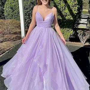Evening Dresses import placeholder for shiny v neck lilac backless long prom dr 160218779