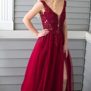 import placeholder for princess beading a line v neck red chiff 160220232