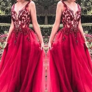 import placeholder for unique red v neck tulle appliques prom d 160220520