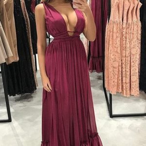 import placeholder for sexy a line v neck pleated burgundy chif 160220364