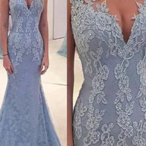import placeholder for elegant lace blue long mermaid prom dres 160218673