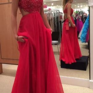 import placeholder for spaghetti strap red chiffon backless eve 160220463