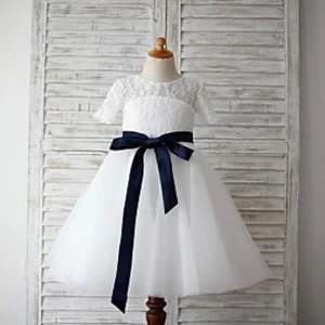 Wedding Party Dresses import placeholder for a line scoop 1 2 sleeves navy sash floor 160221015