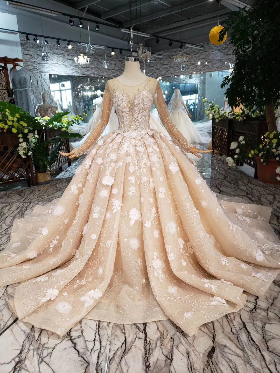 princess long sleeves ball gown wedding dresses, floral appliques wedding gown dmj95 princess long sleeves ball gown wedding dresses, floral appliques wedding gown dmj95