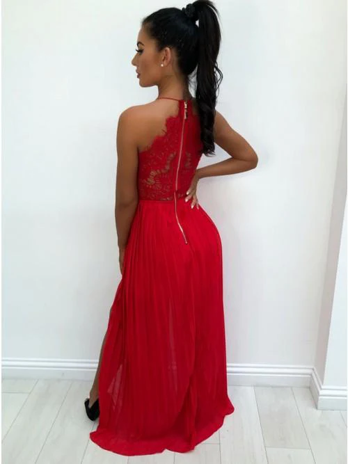a line spaghetti straps red chiffon prom dresses with lace split dml33 a line spaghetti straps red chiffon prom dresses with lace split dml33