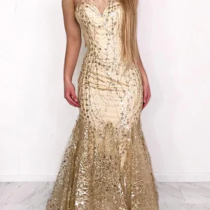import placeholder for sexy mermaid illusion neck ruffles gold 160219029