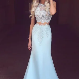 import placeholder for light blue satin prom dress sexy lace se 160218725