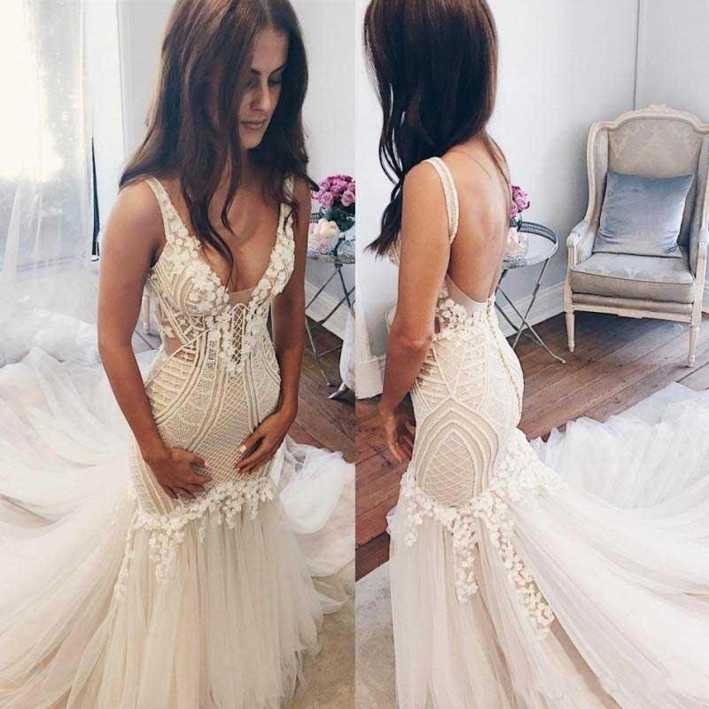 modest mermaid ivory sexy sleeveless lace wedding dresses dmc82 modest mermaid ivory sexy sleeveless lace wedding dresses dmc82