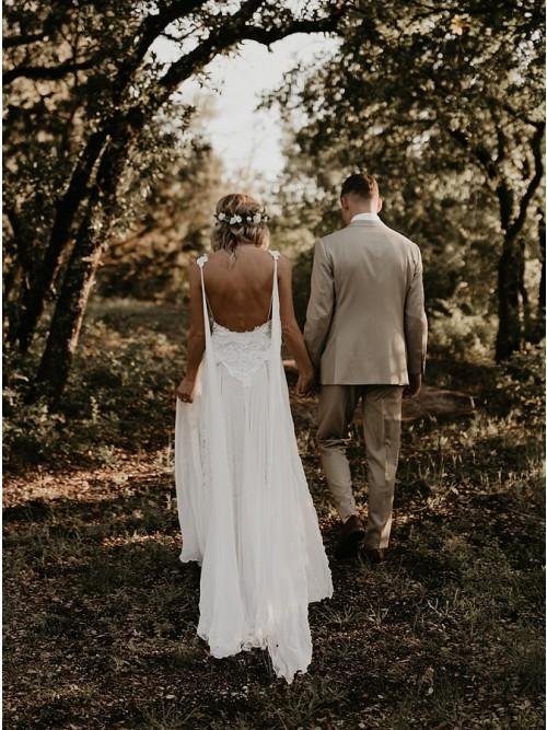 sheath spaghetti straps backless hi low lace boho beach wedding dress dmk40 sheath spaghetti straps backless hi low lace boho beach wedding dress dmk40
