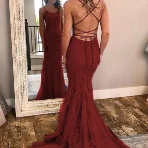 import placeholder for burgundy spaghetti strap mermaid stunnin 160218560