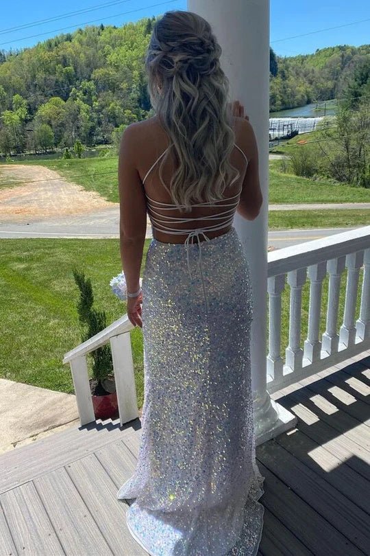 mermaid white sequins long prom dress with slit formal evening dresses dm1891 mermaid white sequins long prom dress with slit formal evening dresses dm1891