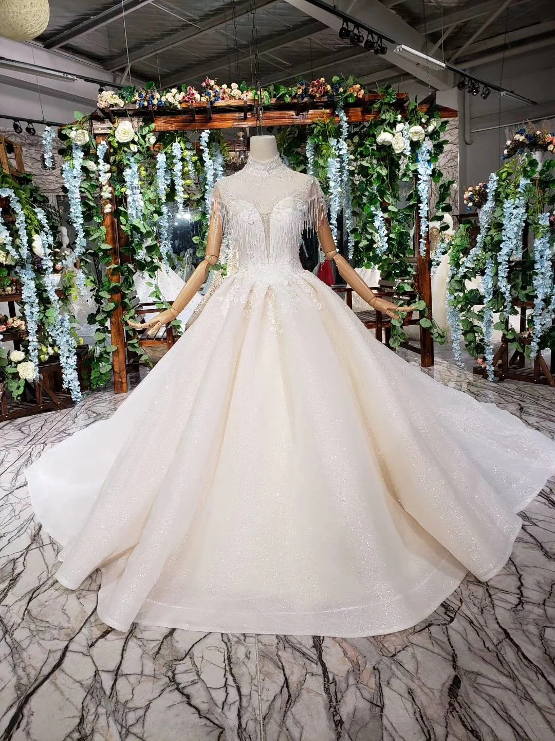 off white high neck ball gown wedding dresses, open back beaded wedding gown dmj96 off white high neck ball gown wedding dresses, open back beaded wedding gown dmj96