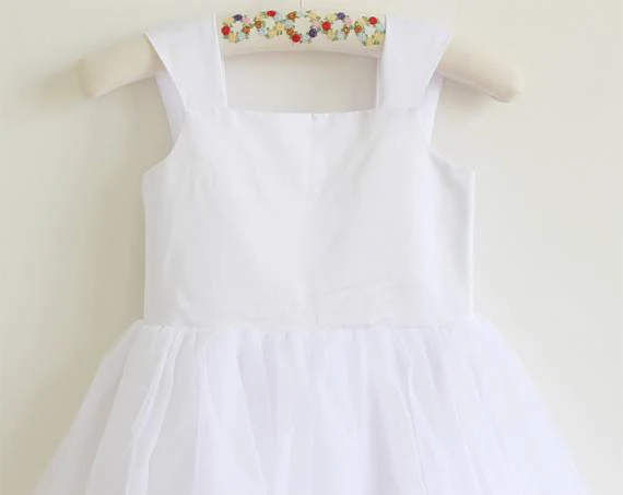 white tulle straps long simple baby girl dress/flower girl dresses dm208 white tulle straps long simple baby girl dress/flower girl dresses dm208