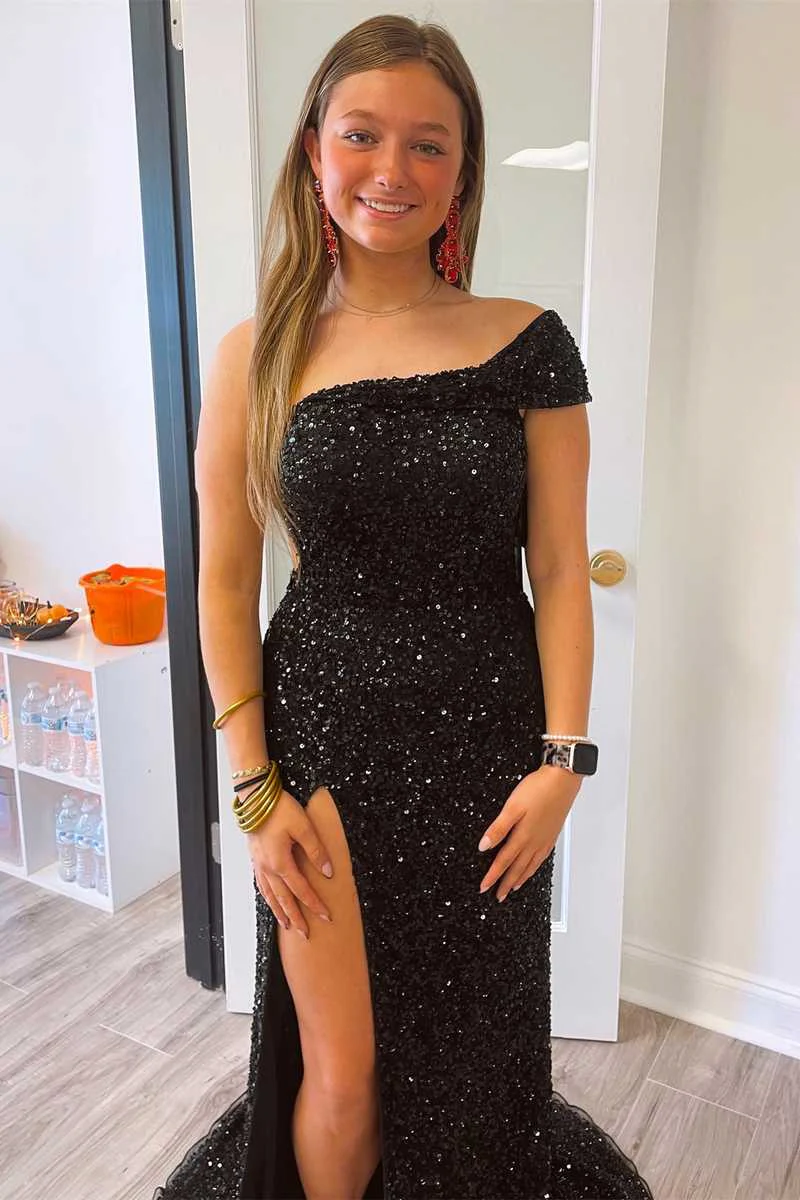hot pink one shoulder cap sleeves sequined long prom party dress dmp274 hot pink one shoulder cap sleeves sequined long prom party dress dmp274