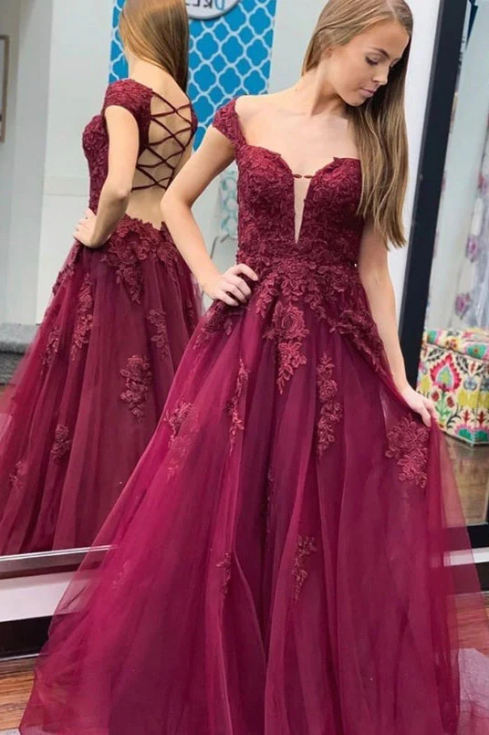 import placeholder for burgundy a line tulle lace appliques lon 160220550 import placeholder for burgundy a line tulle lace appliques lon 160220550