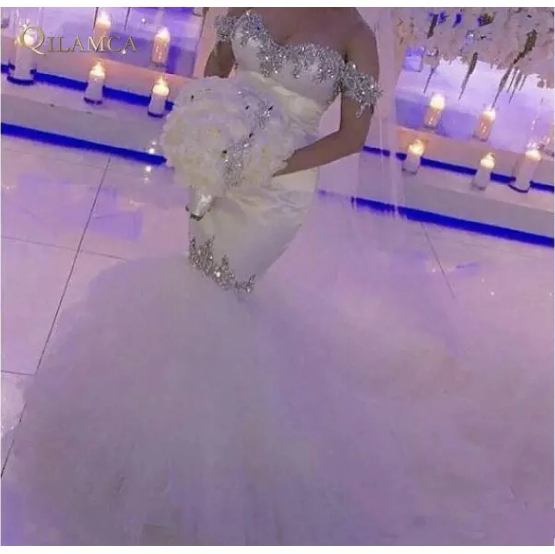 elegant mermaid off the shoulder wedding dress with beads dmm33 elegant mermaid off the shoulder wedding dress with beads dmm33