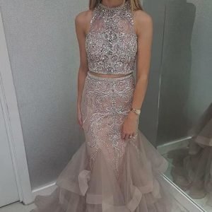 import placeholder for stunning high neck blush two piece prom 160219438