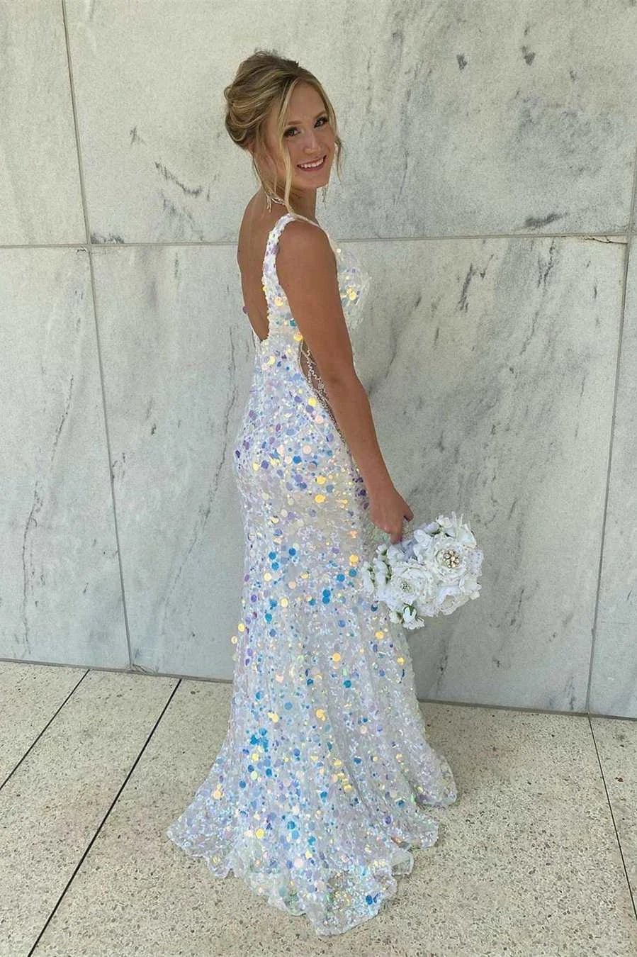 mermaid v neck sequined long prom dress formal evening dress dmp132 mermaid v neck sequined long prom dress formal evening dress dmp132