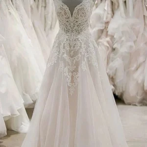 Wedding Dresses import placeholder for a line spaghetti straps tulle wedding dr 160220153
