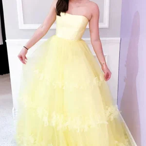 import placeholder for a line tulle yellow lace appliques long 160218962