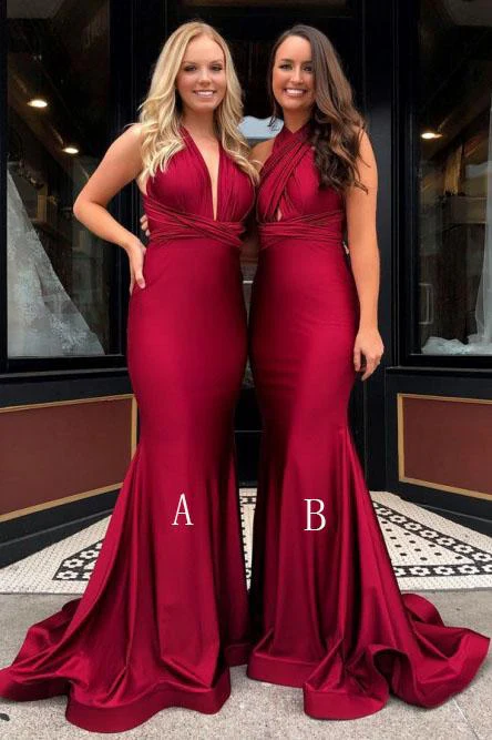 mermaid v neck burgundy long convertible prom bridesmaid dress dmr23 mermaid v neck burgundy long convertible prom bridesmaid dress dmr23
