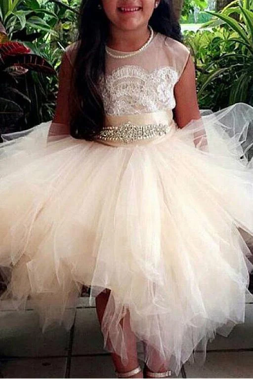 cute tulle jewel neckline cap sleeve beading flower girl dresses with lace appliques dm699 cute tulle jewel neckline cap sleeve beading flower girl dresses with lace appliques dm699