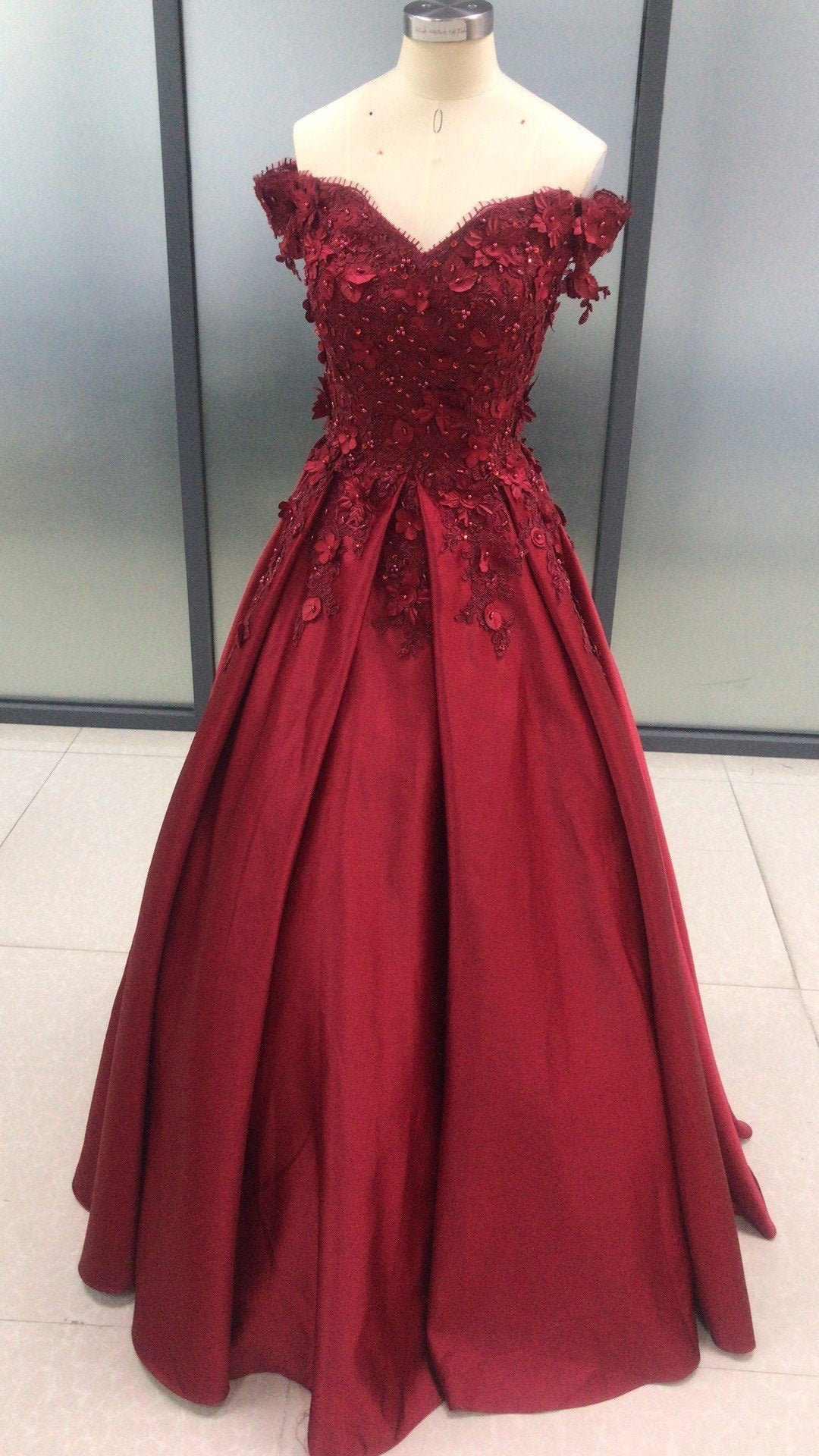 ball gown burgundy sleeveless off the shoulder lace applique prom dresses dmc77 ball gown burgundy sleeveless off the shoulder lace applique prom dresses dmc77
