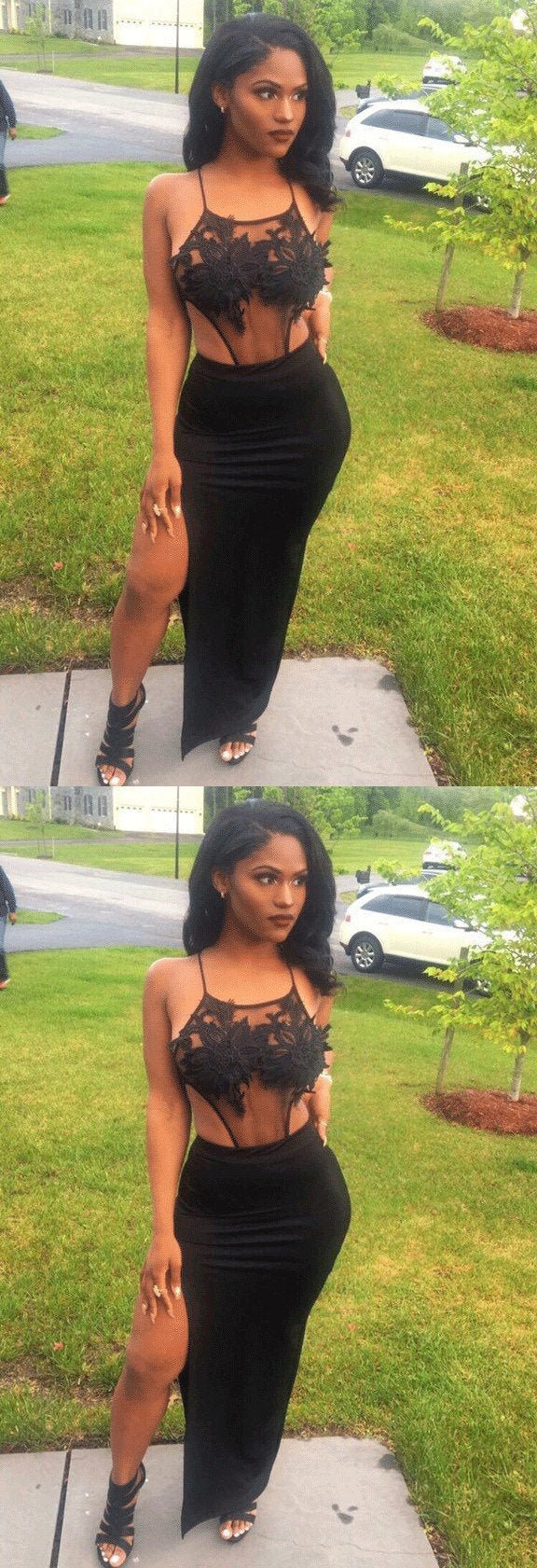 split black see through long prom dress,sexy party dresses dme18 split black see through long prom dress,sexy party dresses dme18