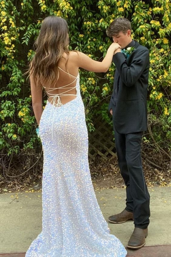 glittering mermaid white long prom dresses evening party dresses dmp127 glittering mermaid white long prom dresses evening party dresses dmp127