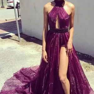 import placeholder for elegant purple a line long front slit fo 160220112