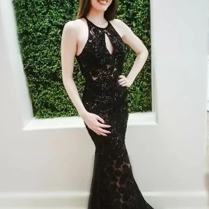 import placeholder for sexy black lace mermaid long sleeveless 160219002