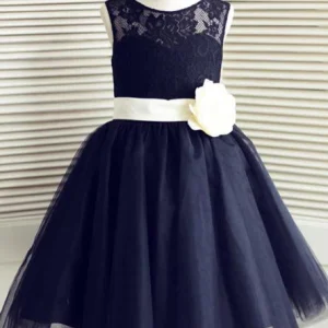 Wedding Party Dresses import placeholder for a line round neck knee length navy blue 160220924