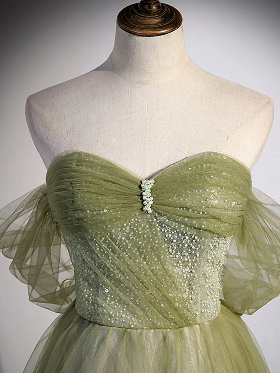 a line green tulle sweetheart long prom dress, formal evening dress with beading dmp293 a line green tulle sweetheart long prom dress, formal evening dress with beading dmp293