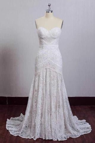 charming ivory lace mermaid beach wedding dresses sweetheart boho bridal dresses dmn95 charming ivory lace mermaid beach wedding dresses sweetheart boho bridal dresses dmn95