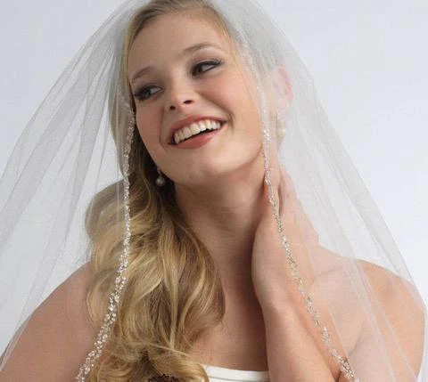 one layer fingertip beading edge wedding veil with crystals and sequins wv2 one layer fingertip beading edge wedding veil with crystals and sequins wv2