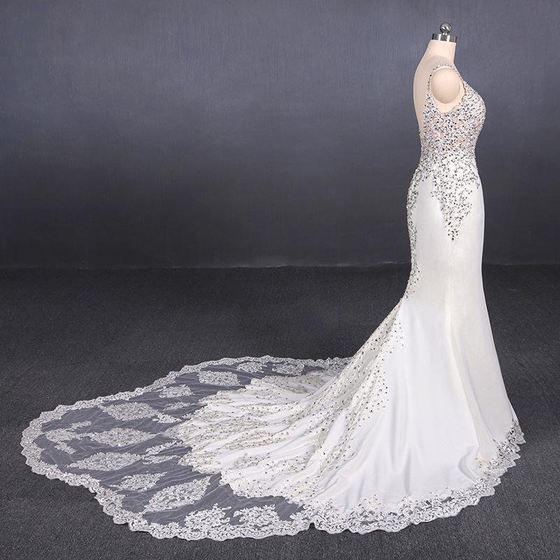 mermaid spaghetti straps beading wedding dress, elegant appliques bridal dresses dmq15 mermaid spaghetti straps beading wedding dress, elegant appliques bridal dresses dmq15
