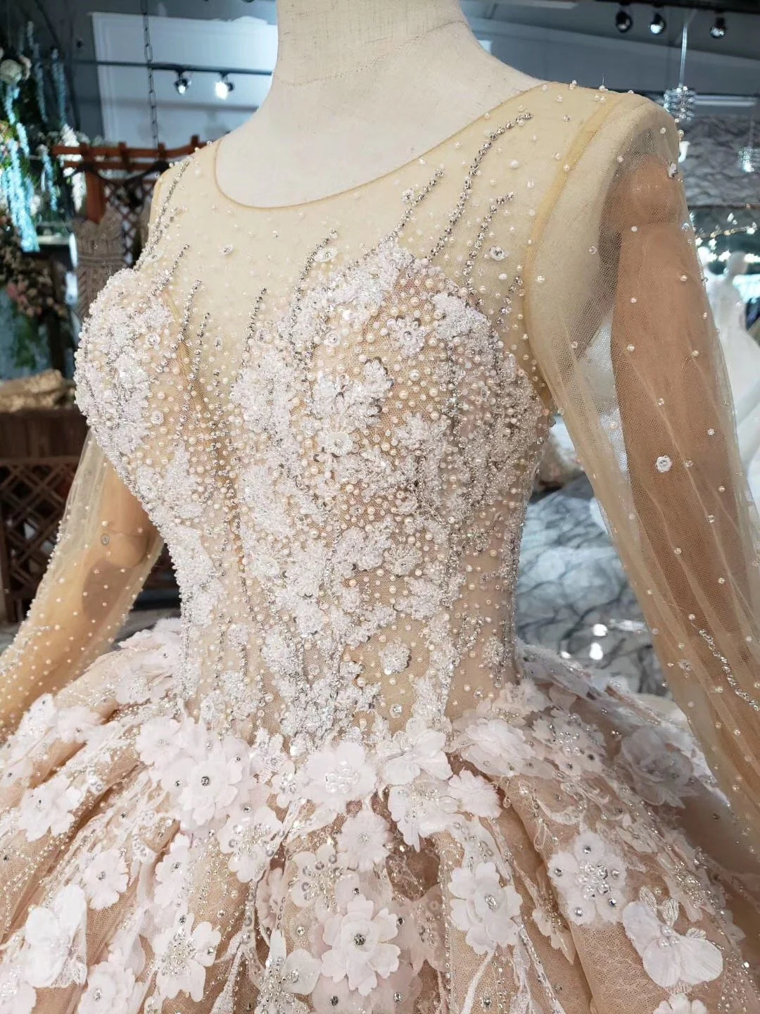 princess long sleeves ball gown wedding dresses, floral appliques wedding gown dmj95 princess long sleeves ball gown wedding dresses, floral appliques wedding gown dmj95