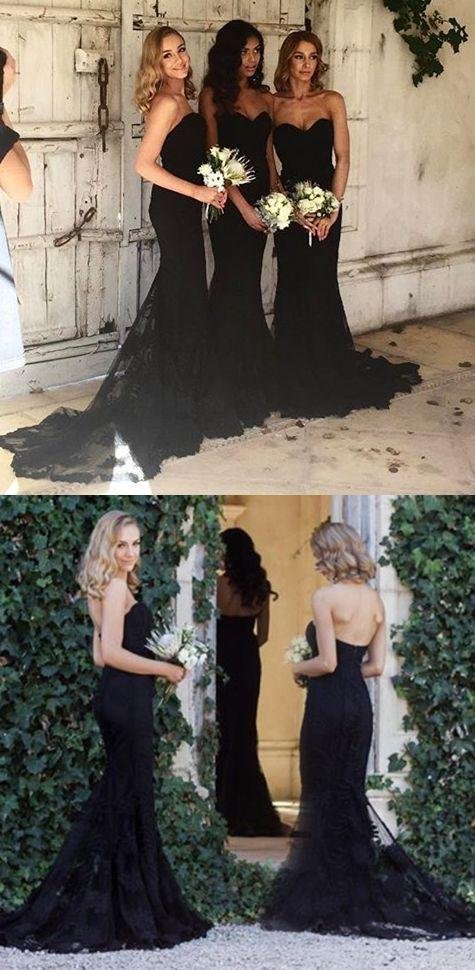 mermaid style sweetheart sweep train black long bridesmaid dress with lace dm449 mermaid style sweetheart sweep train black long bridesmaid dress with lace dm449
